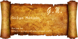 Gulya Mátyás névjegykártya